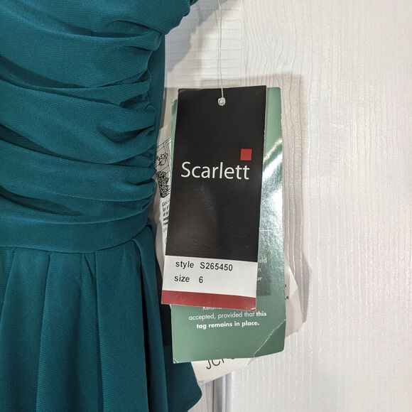 Scarlett Teal Jewels Short Dress 6 Small Sleeveless Bodycon Y2K Draped NWT New - Picture 9 of 12